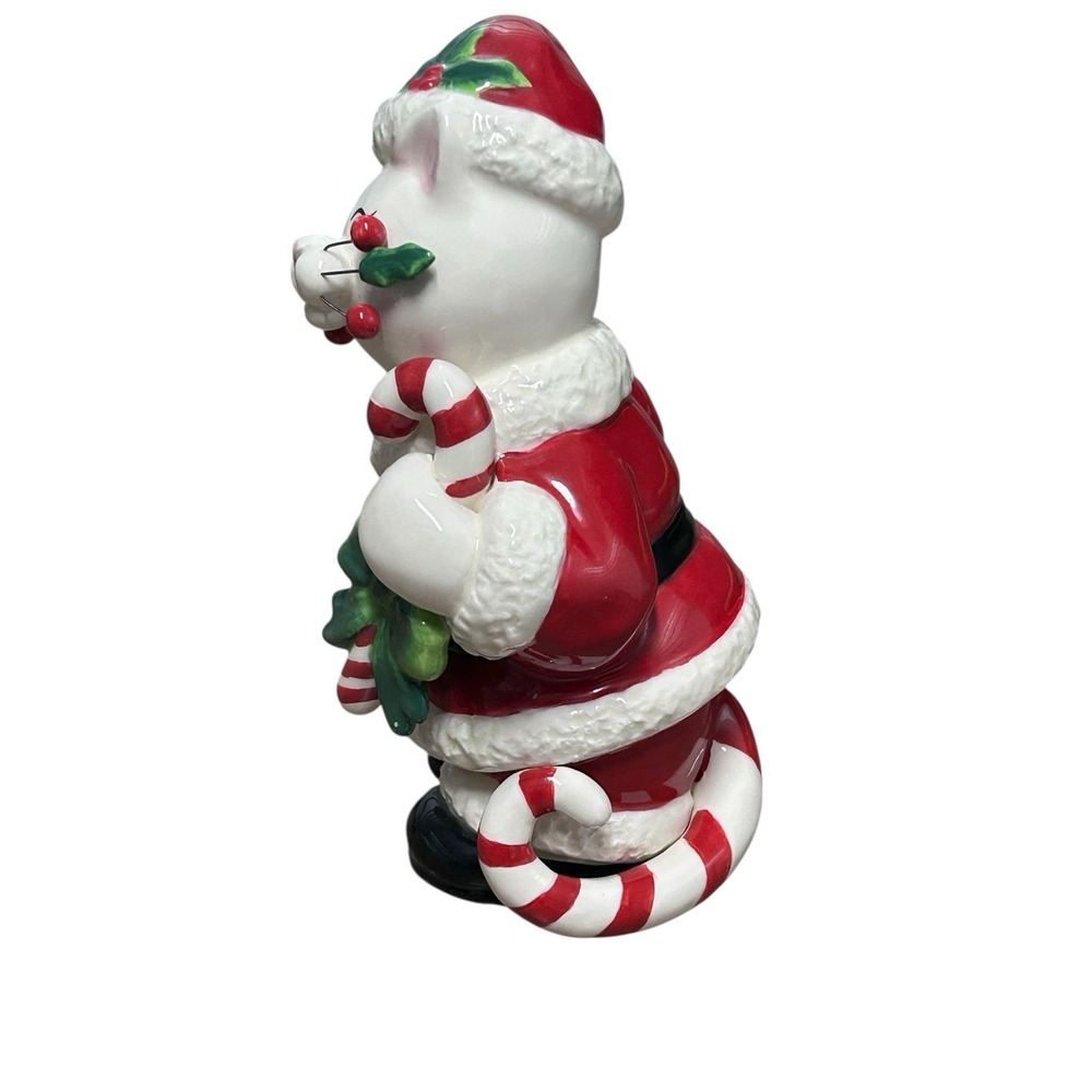 Christmas Whimsiclay KatKringle Amy Lacombe Cat Figurine Santa Clause Kitty - Picture 2 of 9